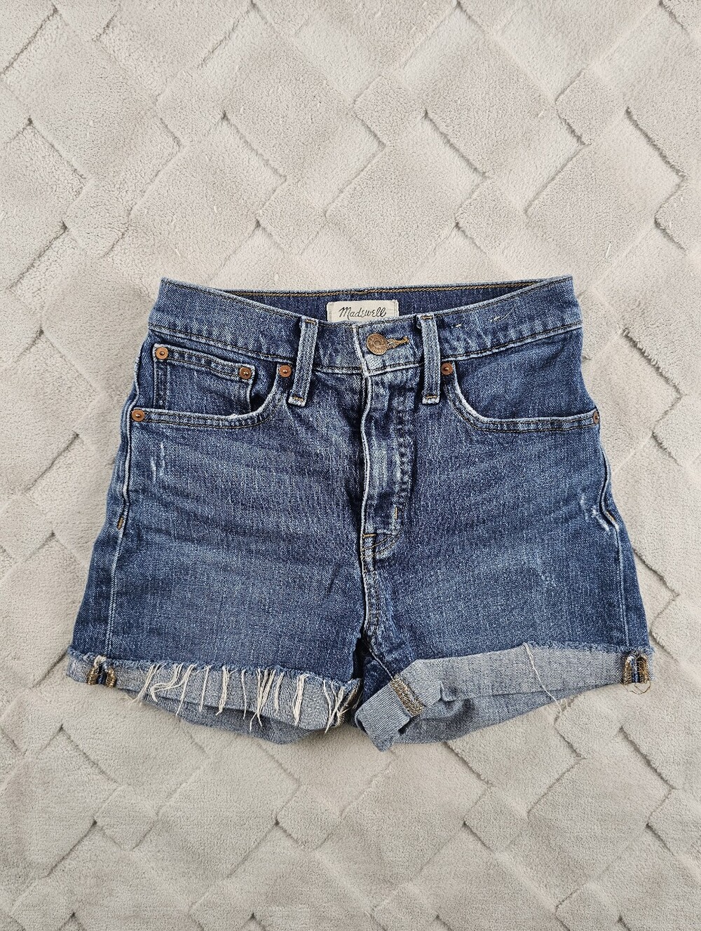 Madewell High-Rise Cutoff Shorts Womens 24 Blue Denim